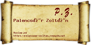 Palencsár Zoltán névjegykártya